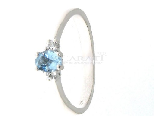 Aquamarine and diamond ring 0.08ct