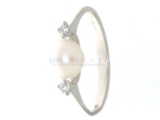 Pearl and diamond ring 0.06ct