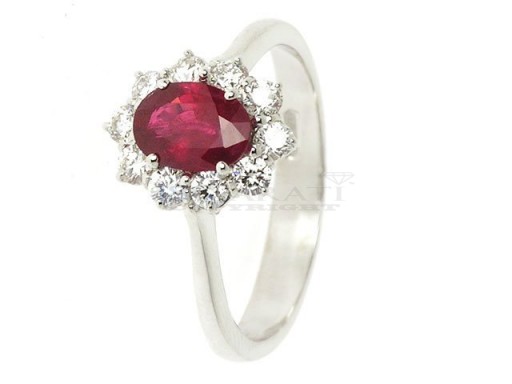 Ruby and diamond ring 0.6ct