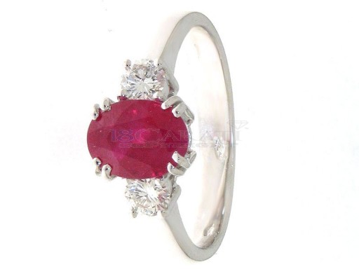 Ruby and diamond ring 0.3ct