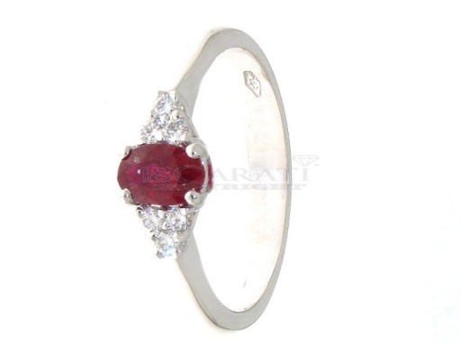 Ruby and diamond ring 0.13ct