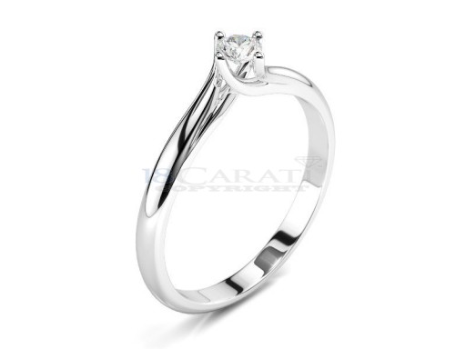 Twisted white gold solitaire diamond ring  0.15ct