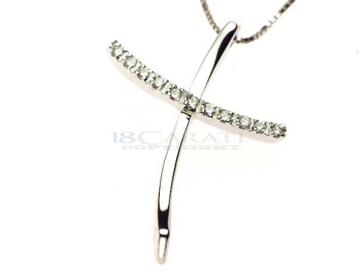 Diamond cross necklace 0.08ct