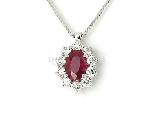 Ruby and diamond necklace 0.41ct