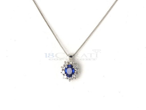 Sapphire and diamond nacklace 0.22ct