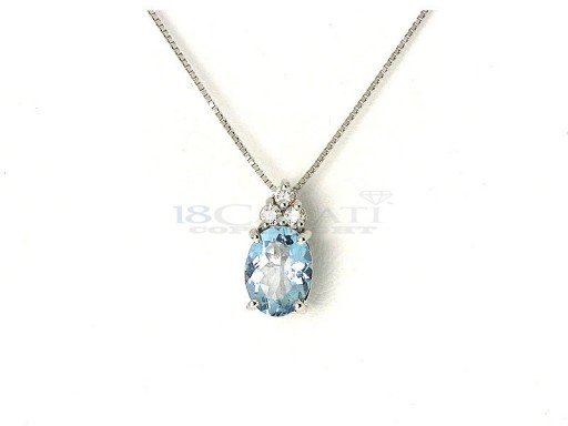 Aquamarine necklace 0.075ct