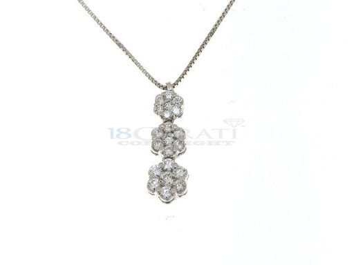 Cluster diamond necklace 0.4ct