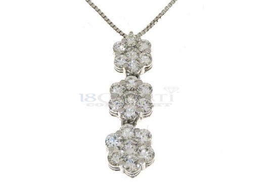 Cluster diamond necklace 1.2ct