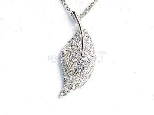 Leaf diamond necklace 0.9ct