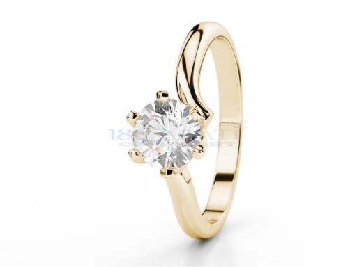 Solitaire setting 6 prongs yellow gold 
