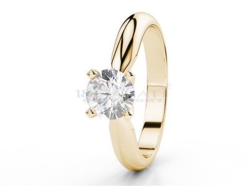 Solitaire setting 4 prongs yellow gold 