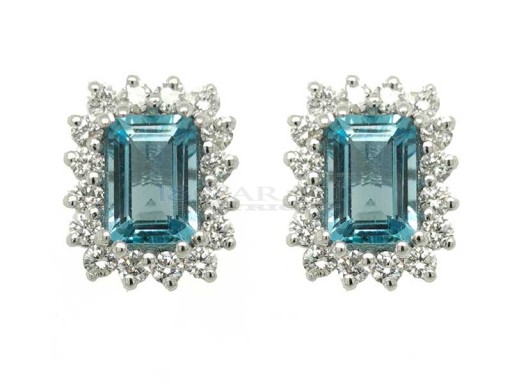 Octagonal aquamarine and diamonds
