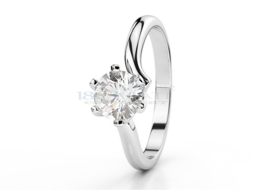 Solitaire setting 6 prongs white gold 