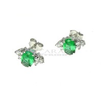 Synthetic emerald earrings ct