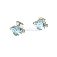 Synthetic Acquamarine earrings ct