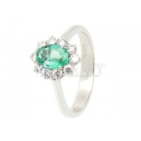 Emerald and diamond ring 0.45ct