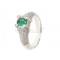 Emerald and diamond ring 0.5ct