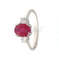 Ruby and diamond ring 0.3ct