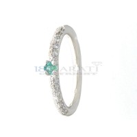 Emerald and diamond ring 0.2ct