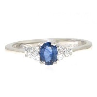 Sapphire and diamond ring 0.13ct