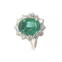 Emerald and diamond ring 1.18ct
