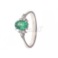 Emerald and diamond ring 0.1ct
