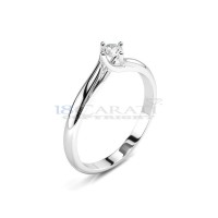 Twisted white gold solitaire diamond ring 0.15ct