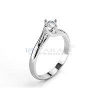 Twisted white gold solitaire diamond ring 0.3ct