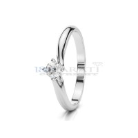 Twisted white gold solitaire diamond ring  0.15ct