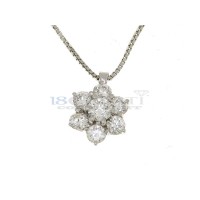 Cluster diamond necklace 0.68ct