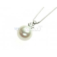 Necklace with pearl and diamonds 0.035ct