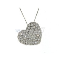 Pave heart necklace 1.91ct