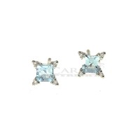 Italian aquamarine earrings 0.05ct