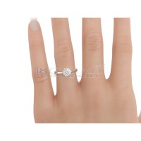 Solitaire setting 6 prongs white gold 