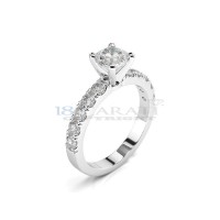 Solitaire setting 4 prongs 750 white gold 