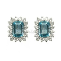 Octagonal aquamarine and diamonds