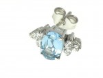 Synthetic Acquamarine earrings ct