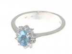 Aquamarine and diamond ring 0.22ct