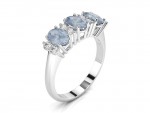 Aquamarine and diamond ring 0.2ct
