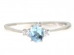 Aquamarine and diamond ring 0.08ct