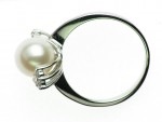 Pearl and diamond ring 0.135ct