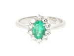 Emerald and diamond ring 0.59ct
