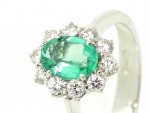Emerald and diamond ring 0.59ct