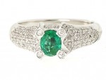 Emerald and diamond ring 0.5ct