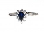 Sapphire drop and diamond ring 0.26ct