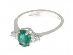 Emerald and diamond ring 0.13ct
