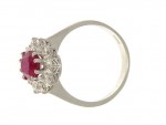 Ruby 6x8mm and diamond ring 1ct