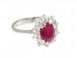 Ruby 6x8mm and diamond ring 1ct