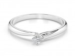 Twisted white gold solitaire diamond ring 0.05ct
