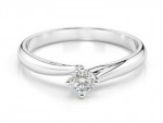 Twisted white gold solitaire diamond ring 0.15ct